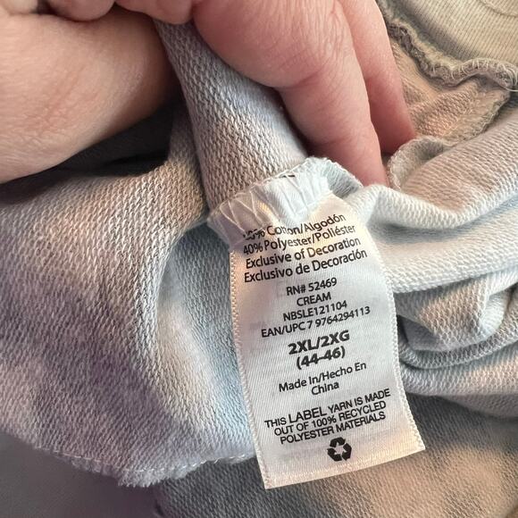 No Boundaries Blue & White Tie Dye Pull On Shorts Plus Size 2X / 44 - 46 - Picture 6 of 7